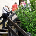 Climbing to Marksburg courtyard with central keep